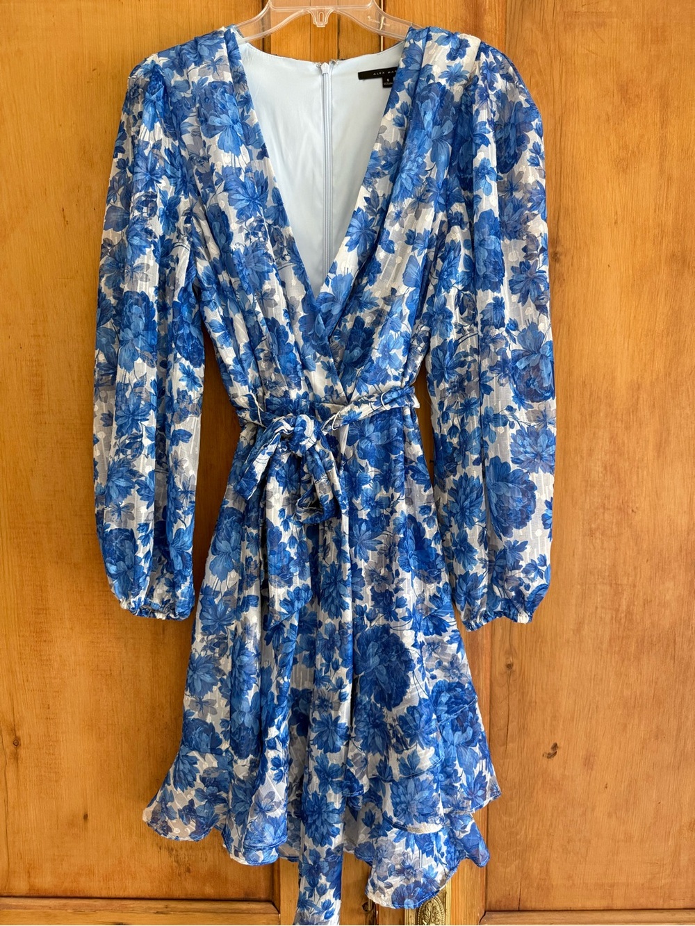 Blue floral long sleeve dress